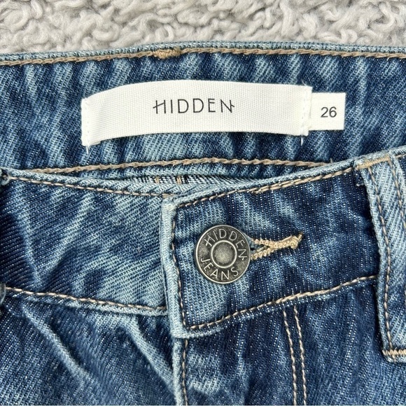 Hidden Jeans Womens 26 High Rise Straight Leg Distressed Mom Holes Night Out - Picture 2 of 5